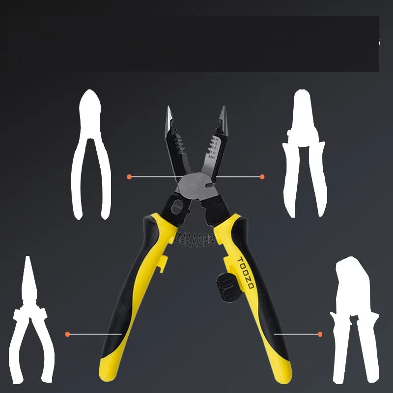 High Quality 220mm Steel Multi-Function Pliers Lightweight Wire Cutting Seven-in-One Tool for Metric Crimping OEM Customization