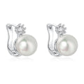 2024 New Senior Temperament Silver Shining Zircon Bright White Pearl Earrings Female Jewelry Customized