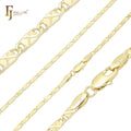 1.7mm~3.5mm FJ Fallon Fashion Jewelry Solid Snail Link Cross X Hammered Chain Plated in 14K Gold Brass Based