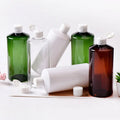 Wholesale Colorful Fine Mist Spray Plastic Bottle 300ml 500ml Slanted Shoulder Soft Squeeze PET Bamboo Flip Disc Lotion Bottle