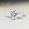 Silver 925 Original 3 Carat Round Brilliant Cut Diamond Test Past D Color Moissanite 4 Claws Ring for Wedding Gift Fine Jewelry