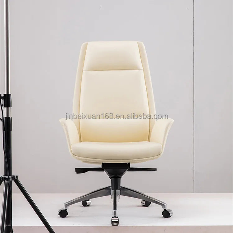 Jinbeixuan A09 Contemporary Synthetic Leather High Back Swivel Executive Office Chair Adjustable Height Aluminum Alloy Base Gas