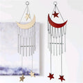 Factory Price Wooden Moon and Star Red Wind Chimes Memorial Metal Tube Windchimes Hanging Decor with S Hook for Garden