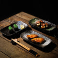 4.8 Inch Irregular Side Rectangular Porcelain Dinnerware Eco-Friendly Restaurant Ware Flat Ceramic Plate for Sushi Fashion Style