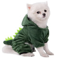 Kangdarpet Dinosaur Cartoon Design Pet Costume Coat Coral Velvet Autumn Winter Warmth Four Legs Small Medium Dog Cat Supplies
