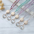 New Personalized Necklace Lanyards Id Card Holder with Lanyard Natural Stone Spacer Beaded Lanyard
