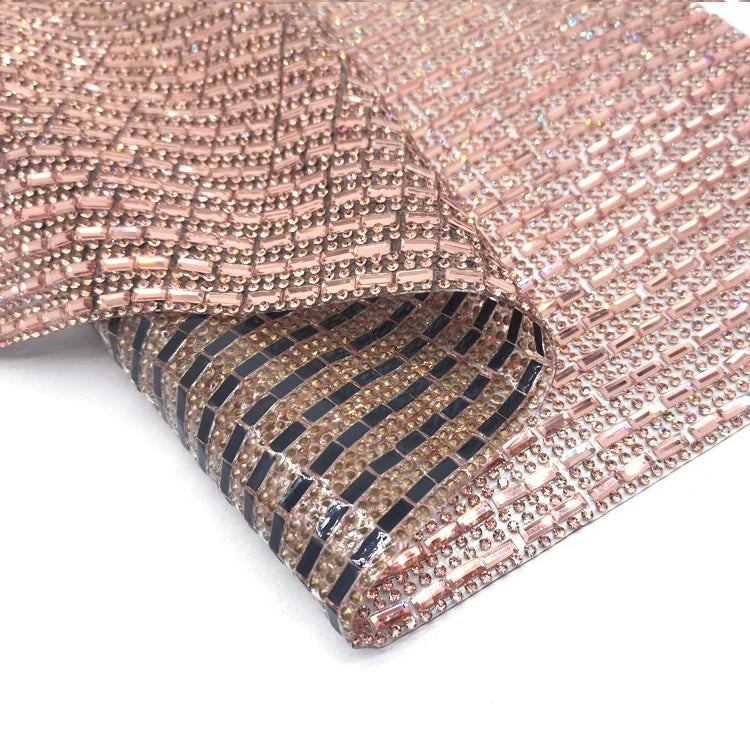 Iron on Crystal Glass Rhinestone Mesh Trimming Hot Fix Rhinestone Appliques for Clothingshoebag