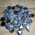 Hand Made 925 Sterling Silver Natural  Crystal Healing Stones Fine Jewelry Blue Pieteresite Star of David