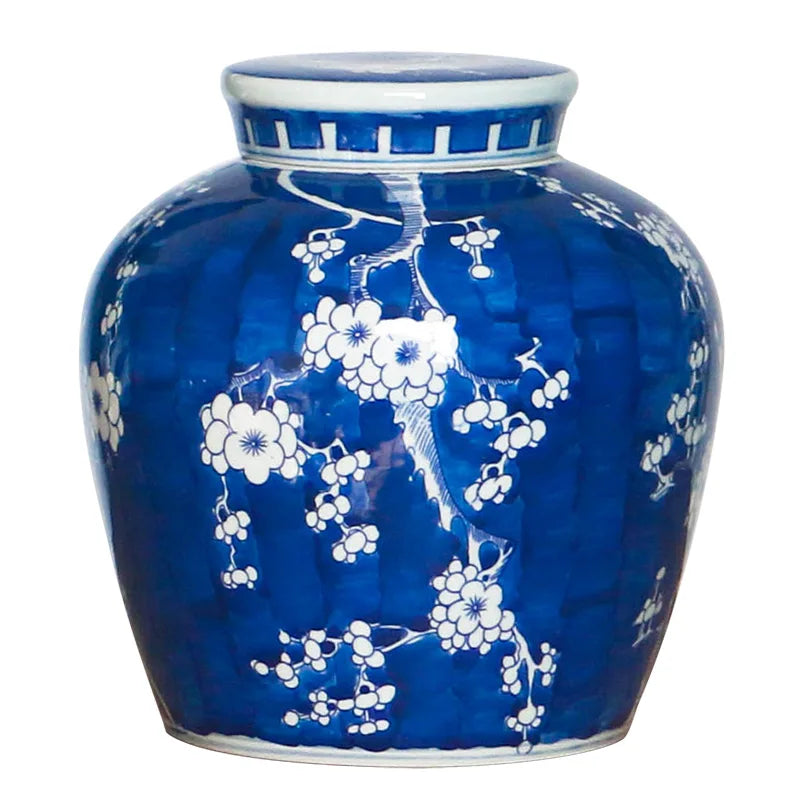 China Wholesale Ceramic Artwork Home Decoration Blue and White Tall Ginger Jar