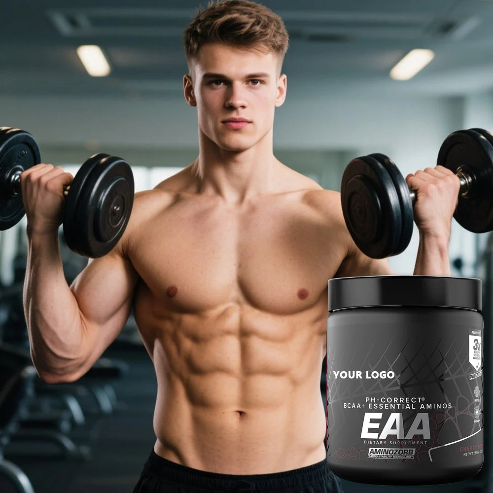OEM/ODM Customizable EAA & 2:1:1 BCAA Muscle Mass Strength Recovery Sugar Free Amino Acids Powder-500g Bottle for Men