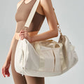 Classic Foldable Storage Duffel Bag Women Girls Large Capacity Waterproof Beige Travel Bags Storage Bag