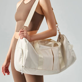 Classic Foldable Storage Duffel Bag Women Girls Large Capacity Waterproof Beige Travel Bags Storage Bag