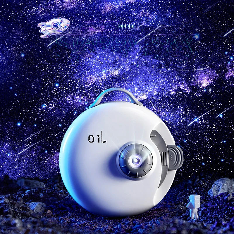 HD Focusable Galaxy Projector Night Light Lamp  Built in White Noise Music Wireless Star Projector Speaker for Kids Adults Gift