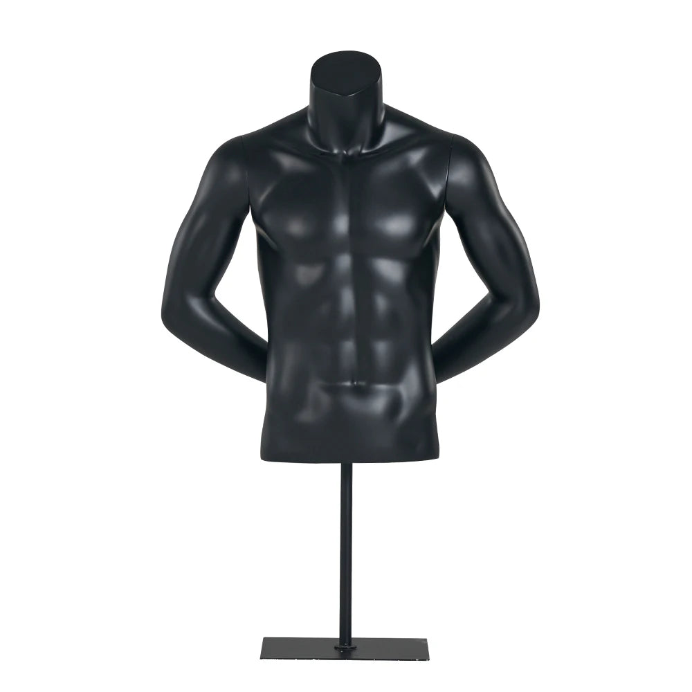 Muscular Man Fiberglass Cheap Half Body Black Male Mannequin Torso
