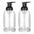250ml 350ml Thick Bottom Clear Round Hand Wash Foaming Pump Glass Bottle With Plastic Pump Refillable Liquid Hand Soap Dispenser