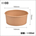 Wholesale Paper Salad Bowl 1100 ml Extra-Large Round Disposable Salad Paper Bowls With Lid Kraft Paper Bowl