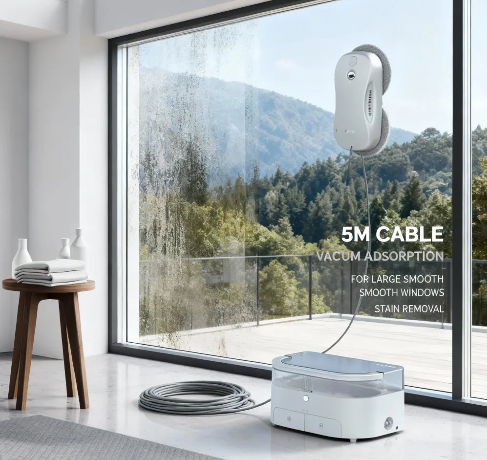 Upgraded Version Storage Box Variable Frequency Suction Belt Safety Rope Intelligent Electric Window Cleaning Robot