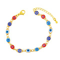 Classic Brass Blue Evil Eyes Bracelet Creative Enamel Blue Eye Bracelet for Women