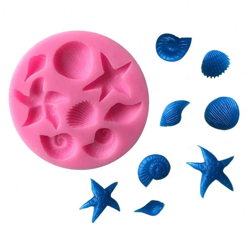 Hengya Silicone Chocolate Mold With Sea Animal Shape. Silicone Sugar Lace Mold 3D Fondant Mermaid Tail Silicone Mold