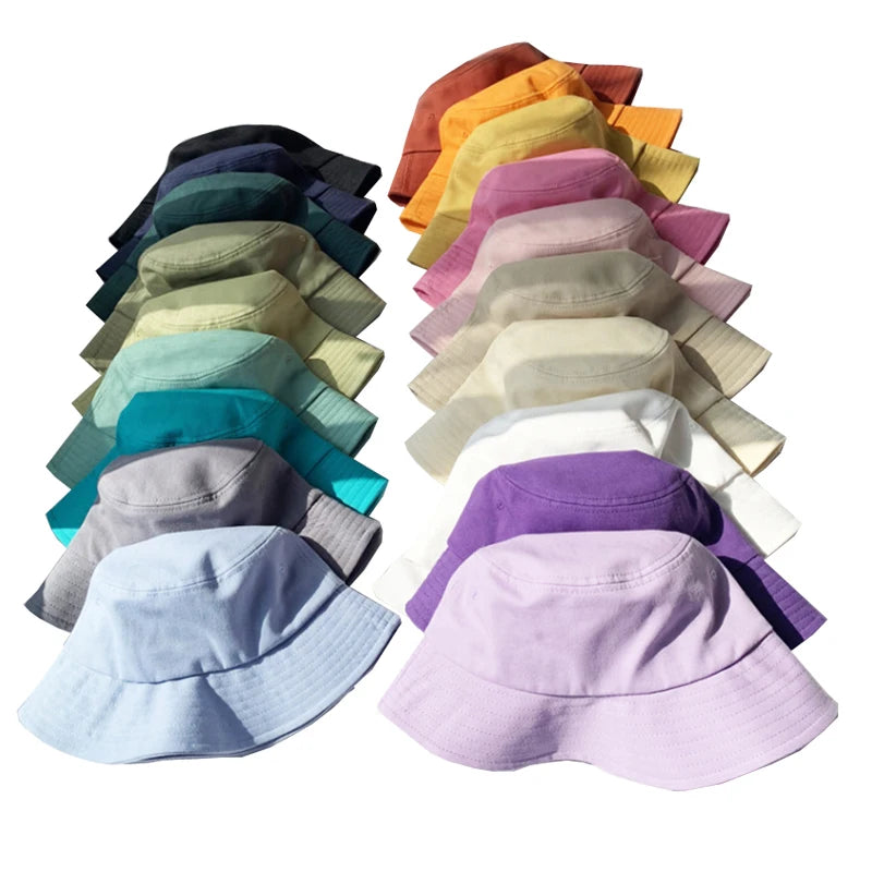 Candy Color Cotton Bucket Hat for Women and Men Summer Beach Fishing Cap Casual Sunscreen Basin Visor for Cycling and Fishing