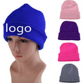 Custom Embroidery Beanie Hats and Scarf Set Beanie Children Winter Kids Warm Thick Beanie Knitted Hats and Scarf Set