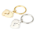 Shape Pendant Stainless Steel Blank Foot Feet DIY LOGO CUSTOM Laserable Laser Engraving Key Chain Key Ring Keychains
