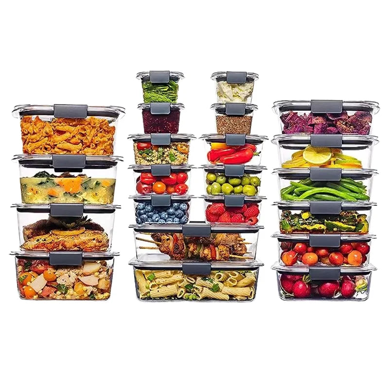 Modern Square PP BPA Free School Meal Prep Containers with Detachable Lids Large Capacity Portable Kitchen Storage