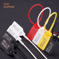 Seals for Apparel With Custom Printed Text logo Stretchable Plastic Zipper Tie Label Seals for Apparel