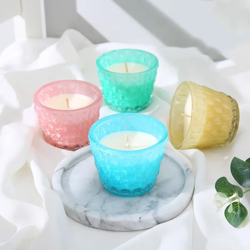 Handmade Smokeless Scented Candle Patterned Glass Creative Scented Candle with Souvenir
