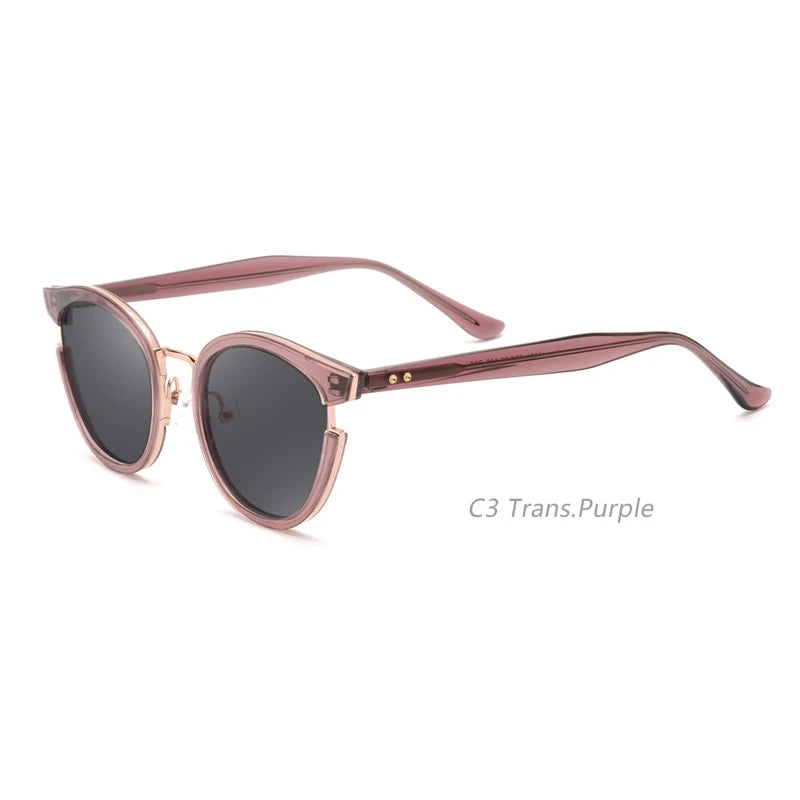 2024 New Eyeglasses Trend Round Frame Shades Sunglasses Metal Spell Material Acetate Eye Glass for Men and Women Sunglasses