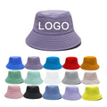 Custom Sublimated 3d Embroidery Logo Fisherman Hat Flat Top Wide Brim Cotton Foldable Vintage Denim Washed Bucket Hat for Women