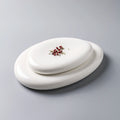 Eco-Friendly Creative Porcelain Wedding Supplies Triangle Cobblestone Oval Plate Catering Dinnerware for Restaurant Disposable