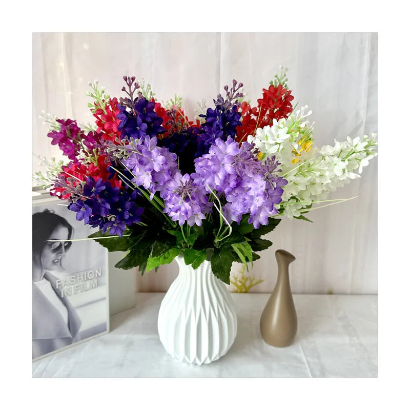 S0564 Wholesale Wedding Decoration Foreign Trade Single Branch Violet Soft Outfit Simulation Small Flower Artificial Hyacinth