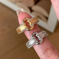 Aimgal Medieval Ingot Vintage Ring 5A Zircon Wire Drawing on 18K Gold-Plated S925 Silver Classic Luxury Fine Jewelry