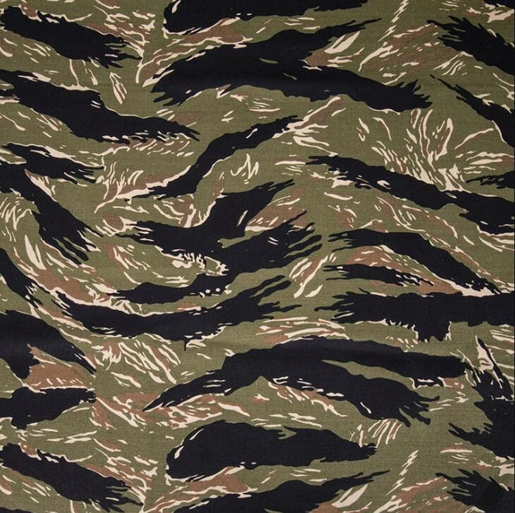 Manufacturer 65% Polyester 35% Cotton Tiger Stripe Grid Camo Ripstop Camouflage Waterproof Windproof for Camouflage Uniforms