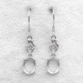 Sterling Silver 7*9mm Semi Mount Hook Earrings Empty Support Blank Claws Setting S925 Base Without Center Stone for DIY Inlay