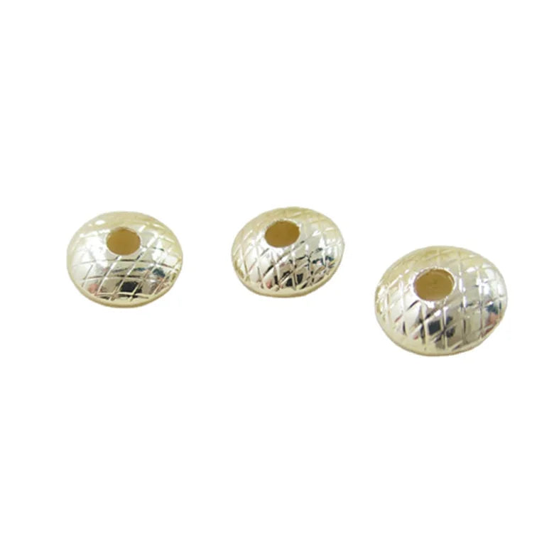 Wholesale 14K Gold Plated Diamond Pattern Beads Cap Brass Material for Jewelry Making Findings