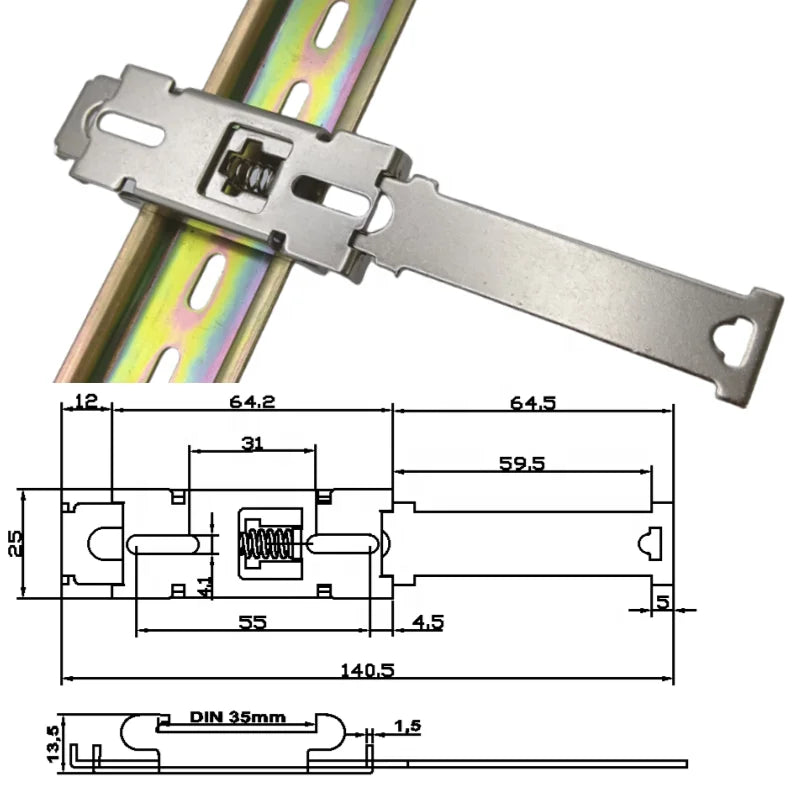 Solid State Relay Bracket Miniature DIN Rail Mounting C45 Guide Rail Installation Clip Snap Hook Switch Clip Easy Mounting Huaqi