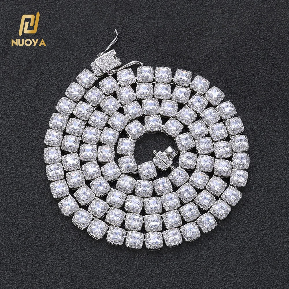 NUOYA Wholesale Premium 5mm Cluster Tennis Chain Choker Necklace Gold Plated Iced Out CZ Diamond Chain Necklaces for Women