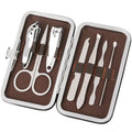 Leather Box 7-Piece Stainless Steel Nail Clipper Set for Finger & Toe Use Household Tool with Printing Logo Gift