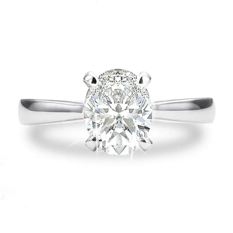 Trendy 925 Sterling Silver Fine Jewelry Custom Stones 1 2 3ct Wedding Oval Diamond Rings Engagement Moissanite Ring for Women
