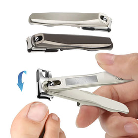New 360 Rotary Adjustable Fingernail Clipper Manicure Care Cleaner Tool Carbon Steel Heavy Duty Large Toe Nail Cutter With File