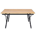 TOMOUNT Lightweight Aluminium Folding Table Portable Outdoor Camping Picnic Easy Carry with Modern Wood Grain Design