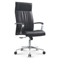 Guangdong Furniture's Modern Executive Chair PU Leather Fixed Armrest Height Adjustable Office Swivel Chair Black Metal Design