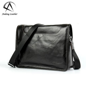 Andong Leather Men Shoulder Bag Men Cow Leather Men's Crossbody Bags Business Male Solid Color Cowhide Messenger Bag