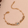 Evil Eye Jewelry Non Tarnish Chain Bracelet Gold Plated Zircon Chian Bracelet Stainless Steel