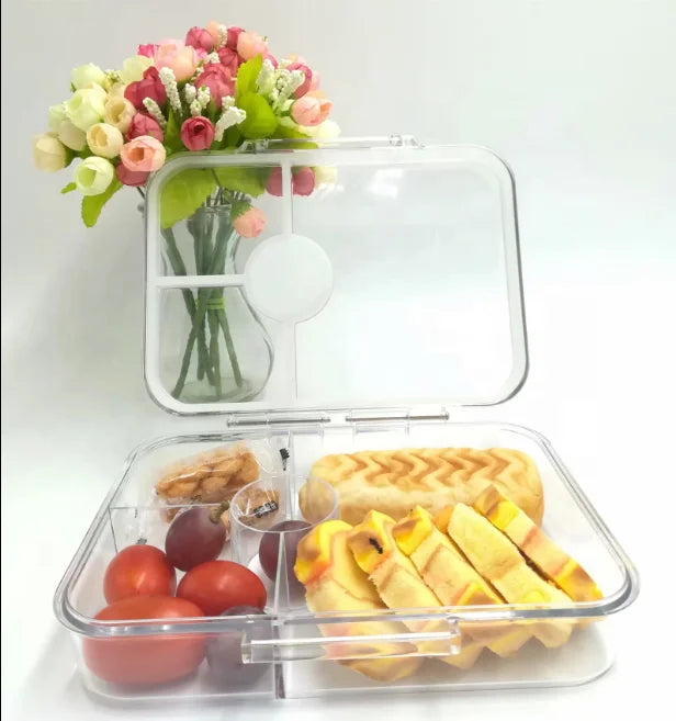 Aohea Refrigerator Storage 4 Compartments Microwave Oven Dishwasher Safe Plastic Tritan Lunch Box With Lids