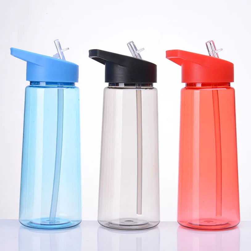 25oz  Plastic Juice Water Bottle with Straw