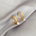 DAICY 2023 Fashion 18k Gold Plated Stainless Steel Hoop Dangle Zircon Diamond Earings Jewelry Women