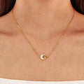MC286 Wholesale Stainless Steel Necklace Gold Plated Star Shell Moon Pendant Necklace Clavicle Chain Necklace for Women
